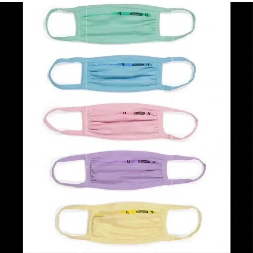 Crayola crayon face mask set of‎ 5 with pouch kids